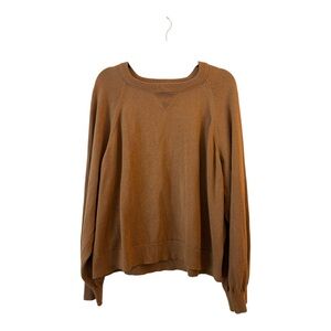 J. Crew Women's Brown Crew Neck Oversized Cotton Cashmere Sweater Size XL